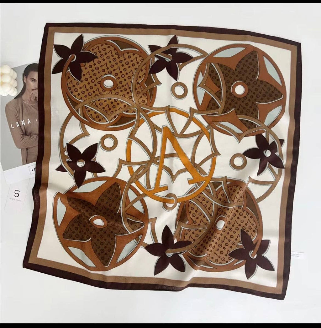 Floral brown scarf